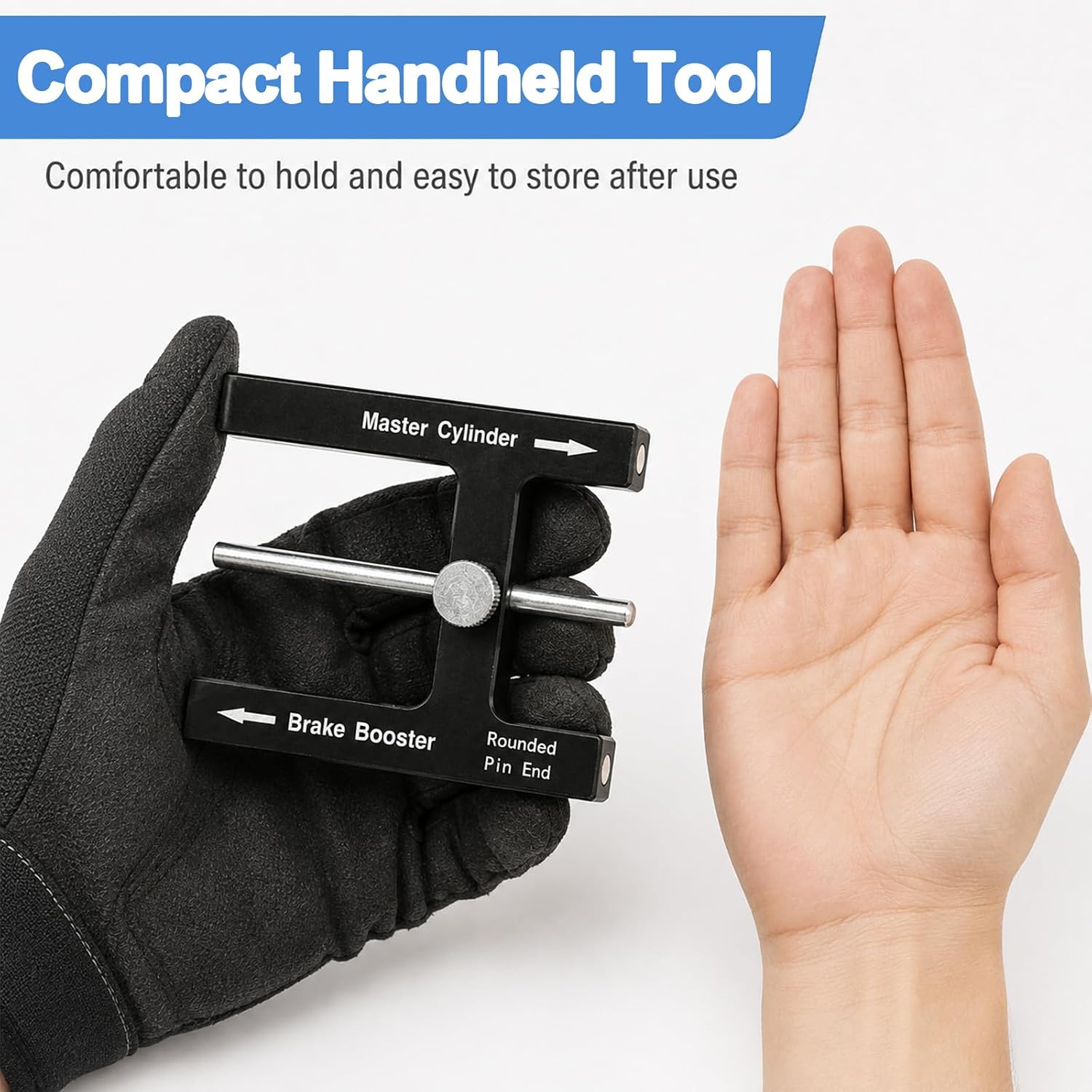 Brake Adjustment Tool, Car Brake Booster Push Rod Adjustment Tool with Magnet Cylinder, Push Rod Length Gauge for Brake Booster with Adjustable Pin