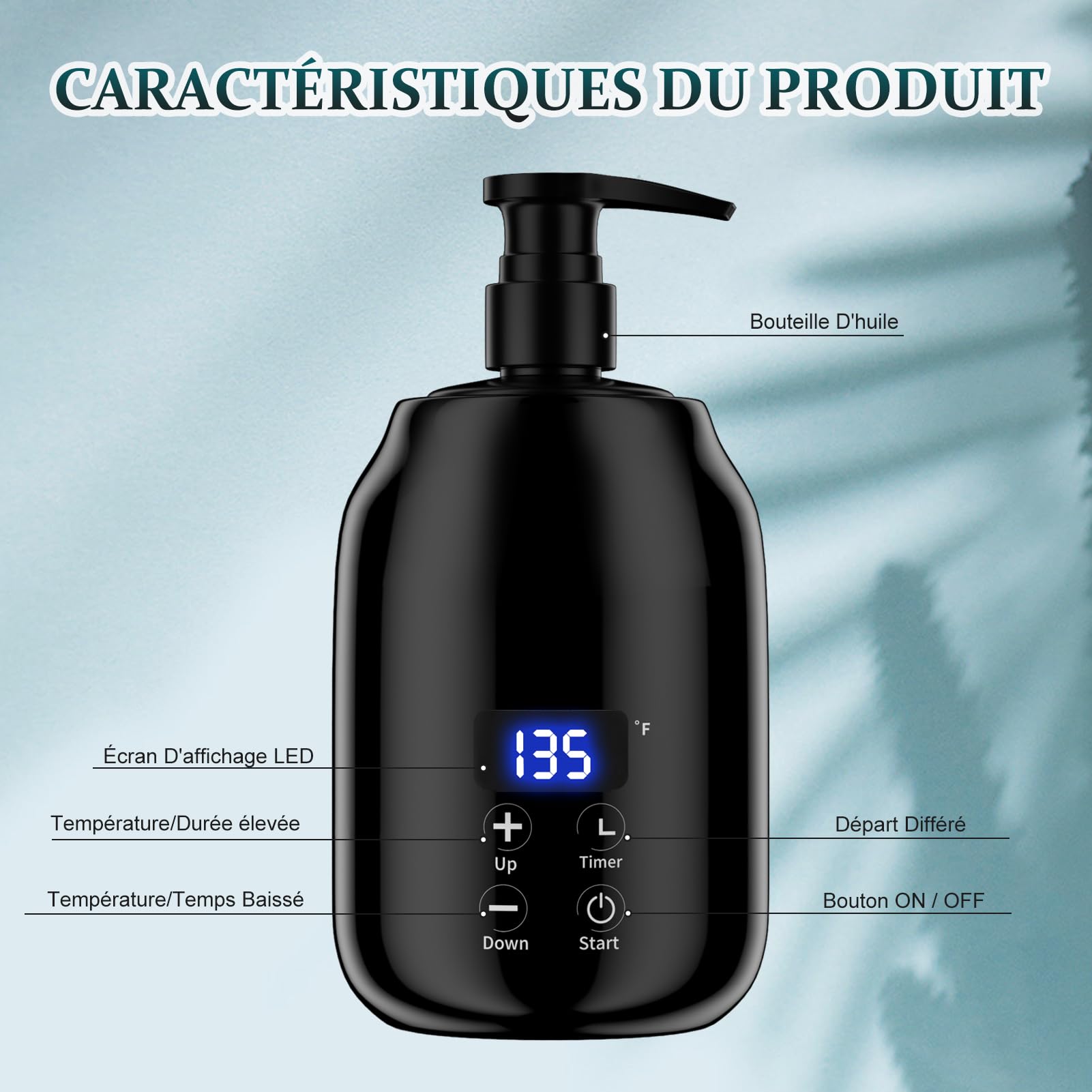Massageöl Wärmer für Spa Massageöl 2 Flaschen Spender und Lotion Wärmer LED Anzeige Gel Flaschenwärmer Massageöl Heizung für Salon Massageöl Flaschenwärmer (schwarz)