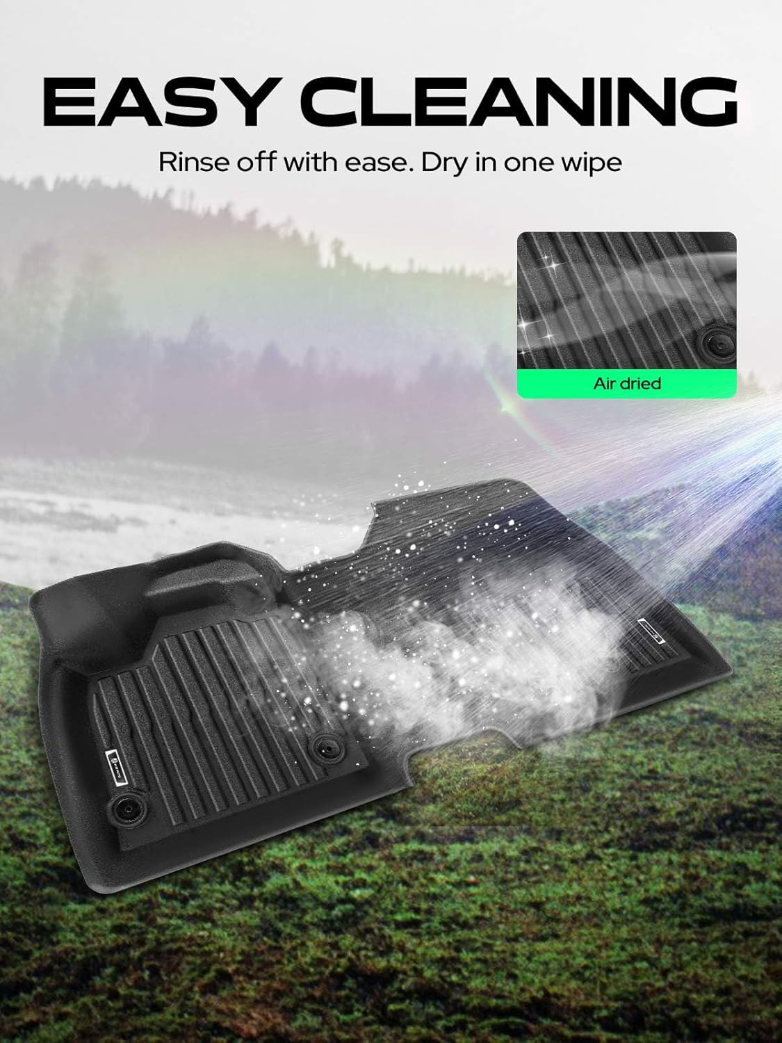 YHTAUTO Floor Mats Fit Nissan Ariya 2023-2026, TPE Floor Liners All-Weather Protection Custom Fit, 1st & 2nd Row, Set of 2 Black