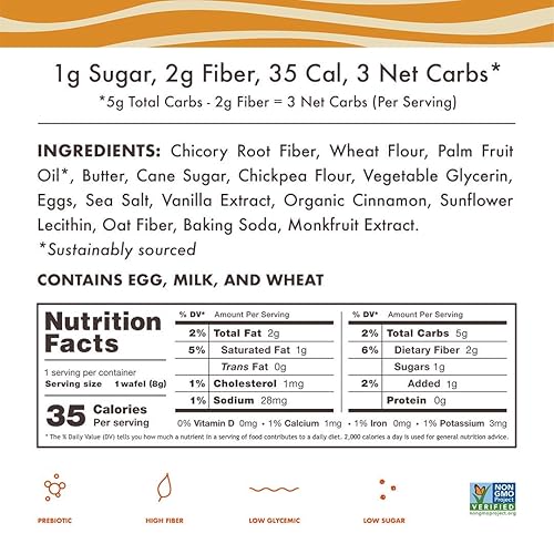 Miniatura 21 de Rip Van Wafels - Stroopwafels pequeños de caramelo holandés y vainilla, bajo en carbohidratos/calorías (0.11 onzas), sin OGM, para dieta cetogénica