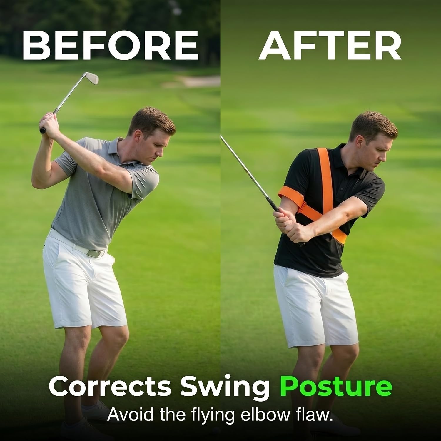 Golf Swing Trainer Aid, Adjustable Swing Plane and Grip Correction Tool for Improving Accuracy and Distance, Portable Golf Practice Equipment for Men and Women