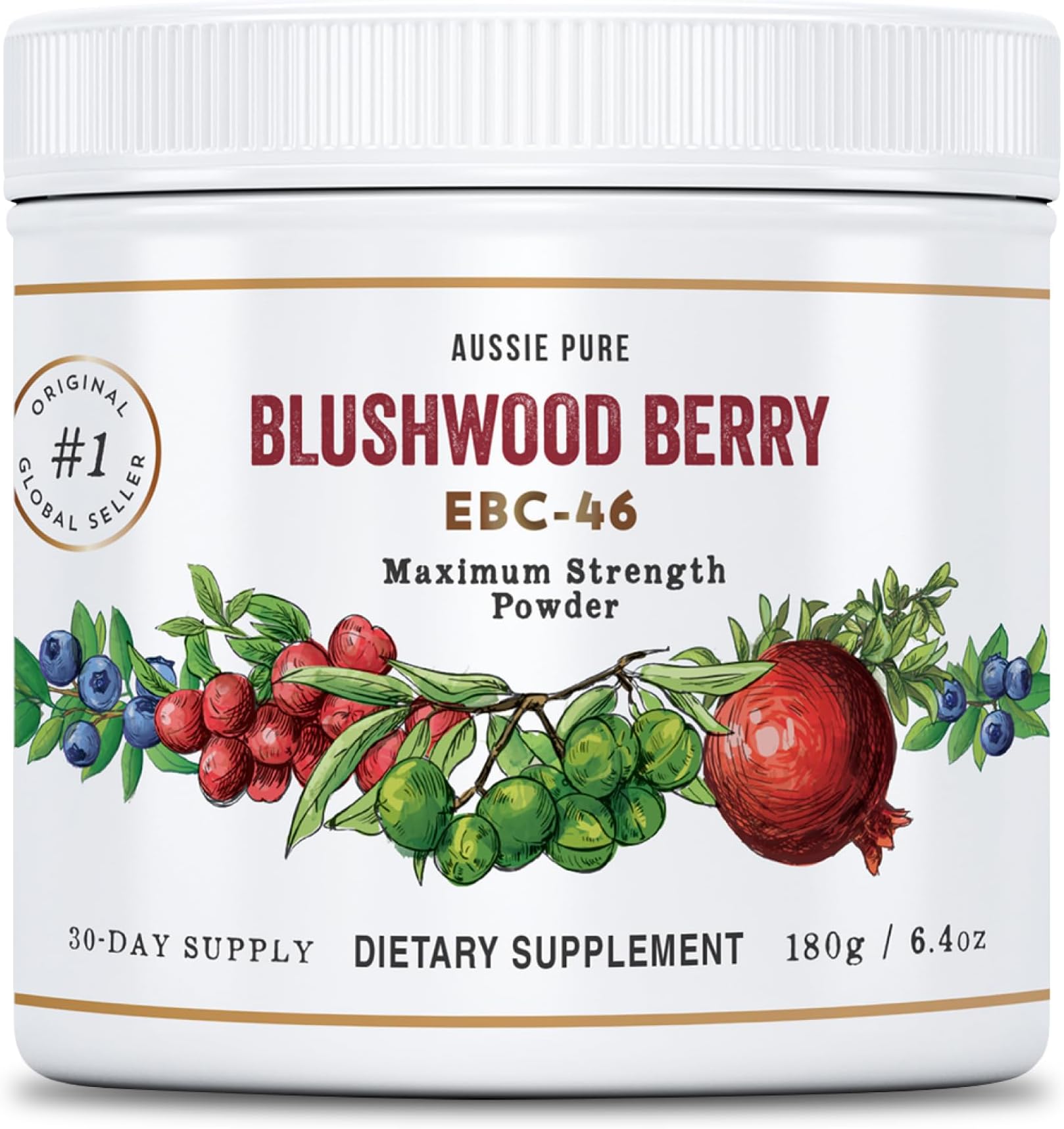 Blushwood Berry Powder EBC-46 - Maximum Strength Immune and Cell Support - Contains The Fruit and Seed - 180g/6.4oz Per Container