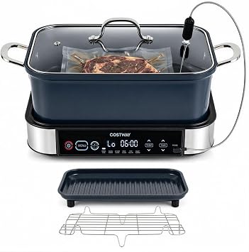 COSTWAY 6.8 Quart Programmable Slow Cooker with Sous Vide, 6-in-1