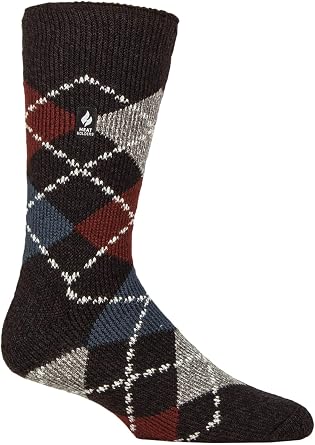HEAT HOLDERS SOCKSHOP Mens 2.3 TOG Patterned and Plain Thermal Socks Pack of 1