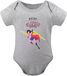 Mom Is My Superhero Outfit for Newborn Girl Short Sleeve Plain Onsie White Baby Girl Coming Home Outfit Summer