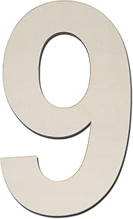 12 Inch Large Wood Number Sign 9, Unfinished Blank Wooden Slice Board for DIY Crafts Home Birthday Decorations Props