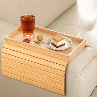 Qniceone Bamboo Sofa Armrest Tray