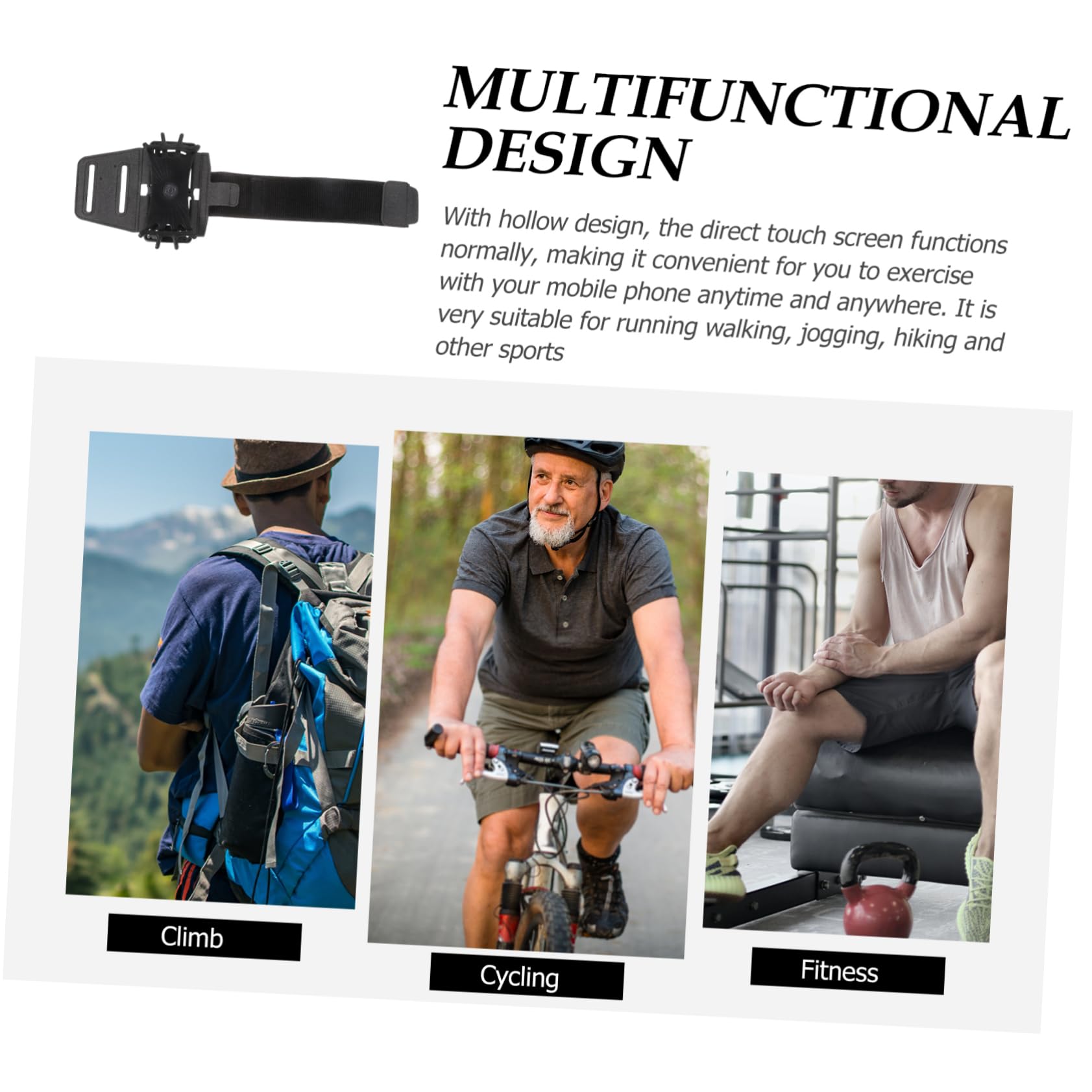 OSALADI 2pezzi Phone Arm Band Per Sport Cintura Da Polso Per Corsa e Attività Outdoor Supporto Per Smartphone e Cellulare Design Semplice e Resistente