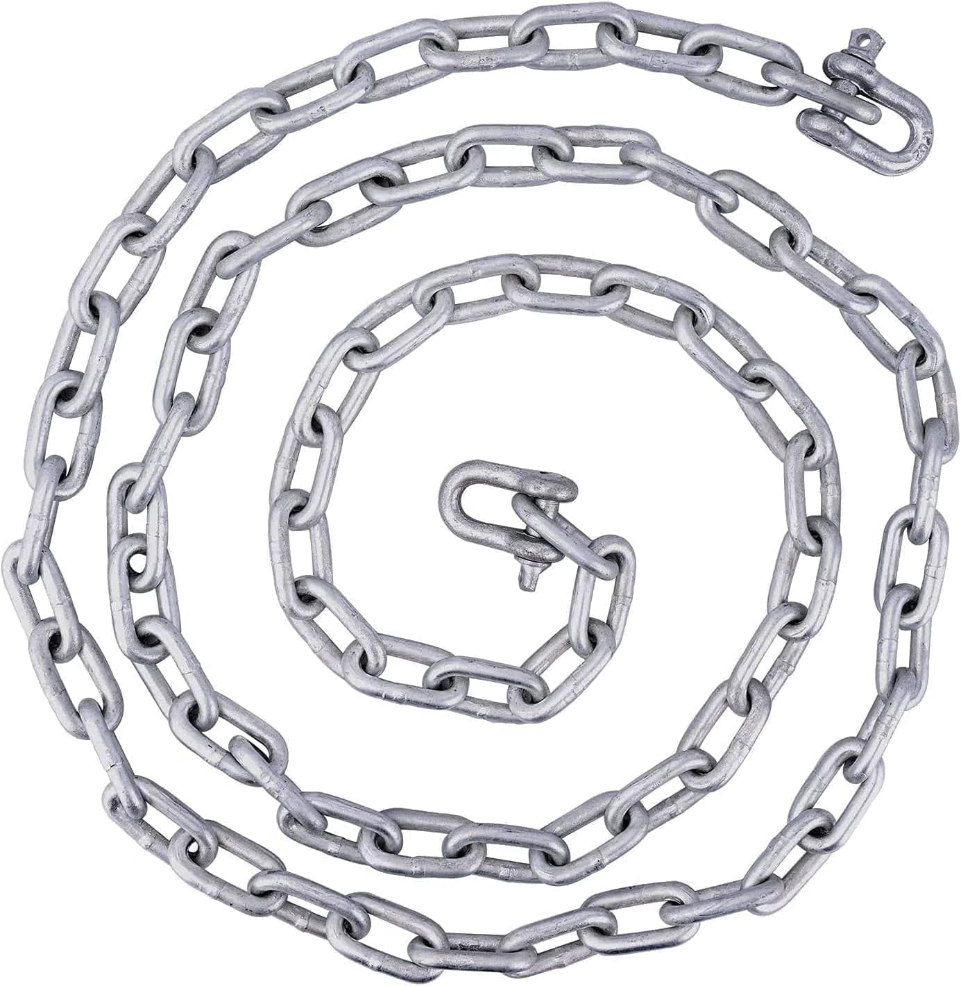 Boat Anchor Kit Fluke Anchor with Chain and Anchor Rope Set for Boats Pontoon, Deck, Fishing, and Sail