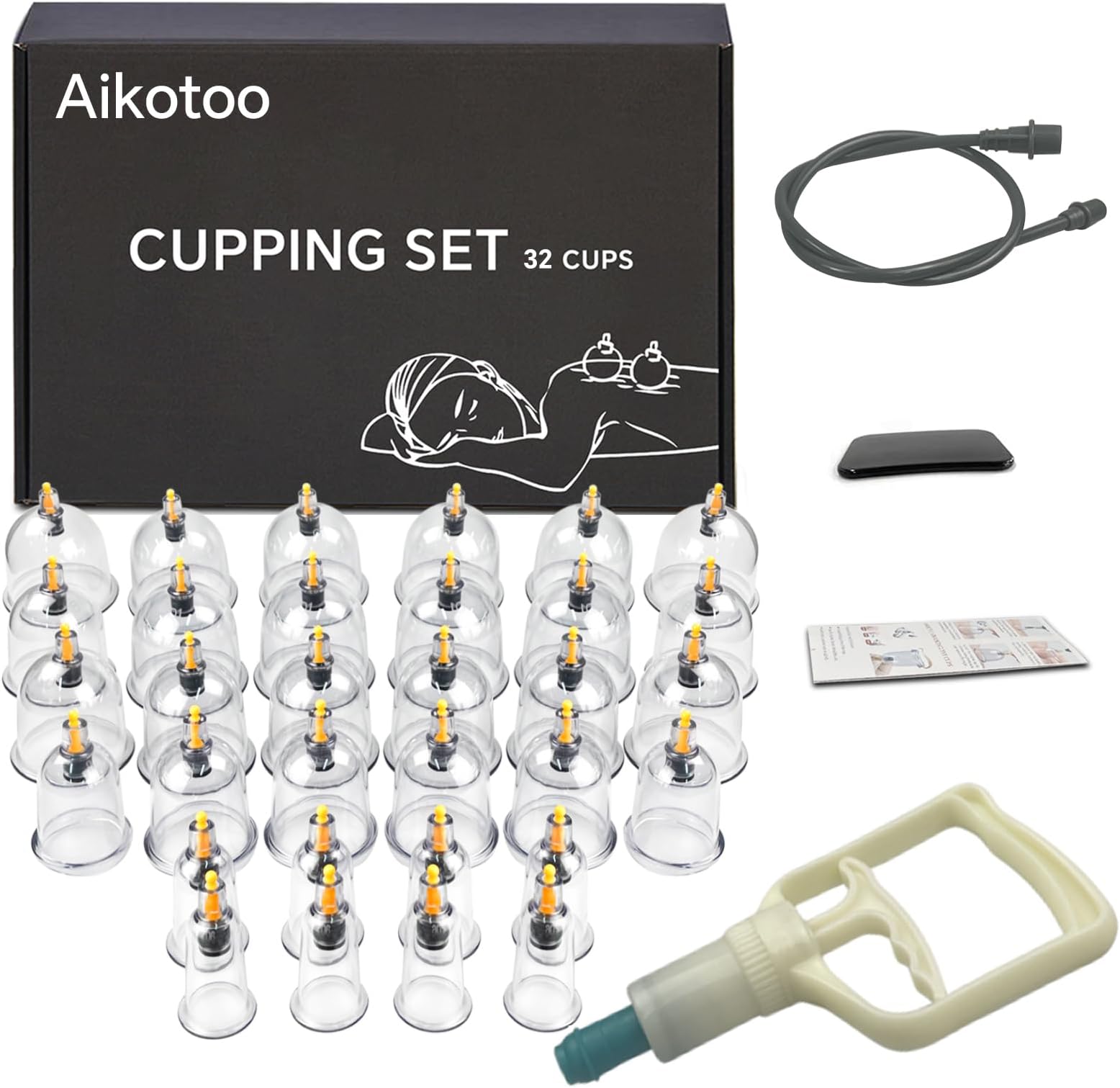 32 Cups Cupping Set with Pump,Hijama Cupping Therapy Set Acupoint Massage Kit Professional Chinese Vacuum Suction Cups with Magnetic for Body Massage Pain Relief Cellulite Massager
