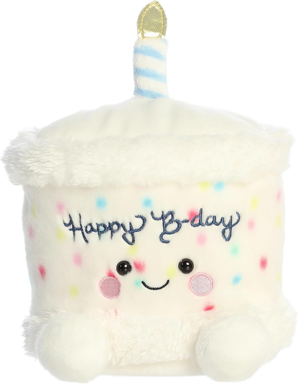 Aurora® Adorable Palm Pals™ Party Sized Happy B'Day Cake™ Stuffed Animal - Fun Collectible Plush for Kids and Adult Collectors - Perfect for Decorating Rooms and Birthday Gifts - White 6.5 Inches