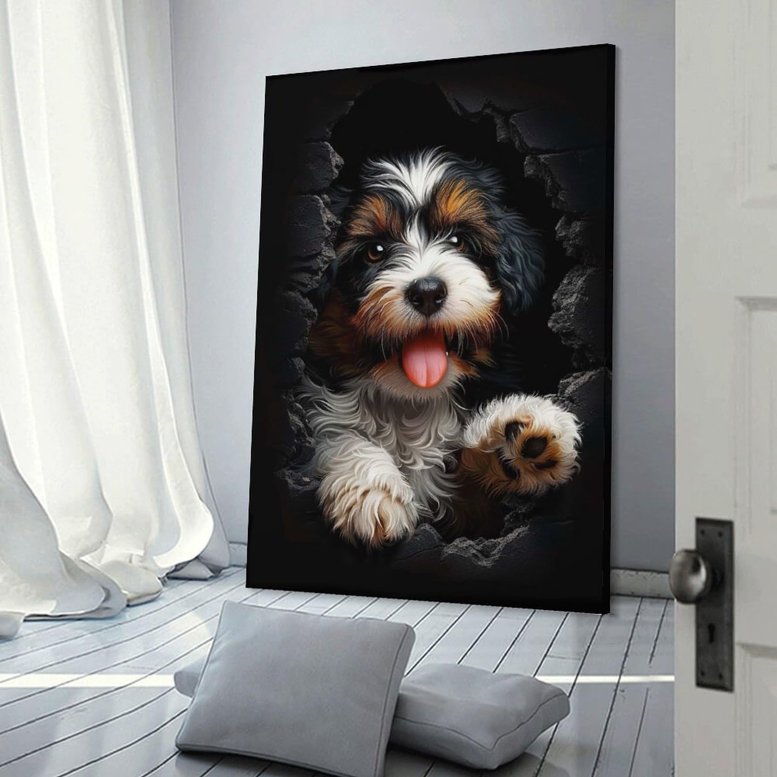 Junmoney Room Decor Wall Art Tibetan Terrier, 24x36inch(60x90cm), for Hallway, Bedroom Or Modern Interiors, Gift Idea for Housewarming And Birthdays