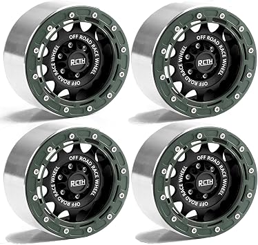 2.6 Beadlock Wheel Rims 4pcs for Scale RC Off Road Race, Use for OD 135mm Tires, Stamped Steel Wheel with 17mm/12mm Hexes Compatible with MJX H8H MK07 KM4 4082/83 1/7 1/8 1/10 Off Road Crawler Car