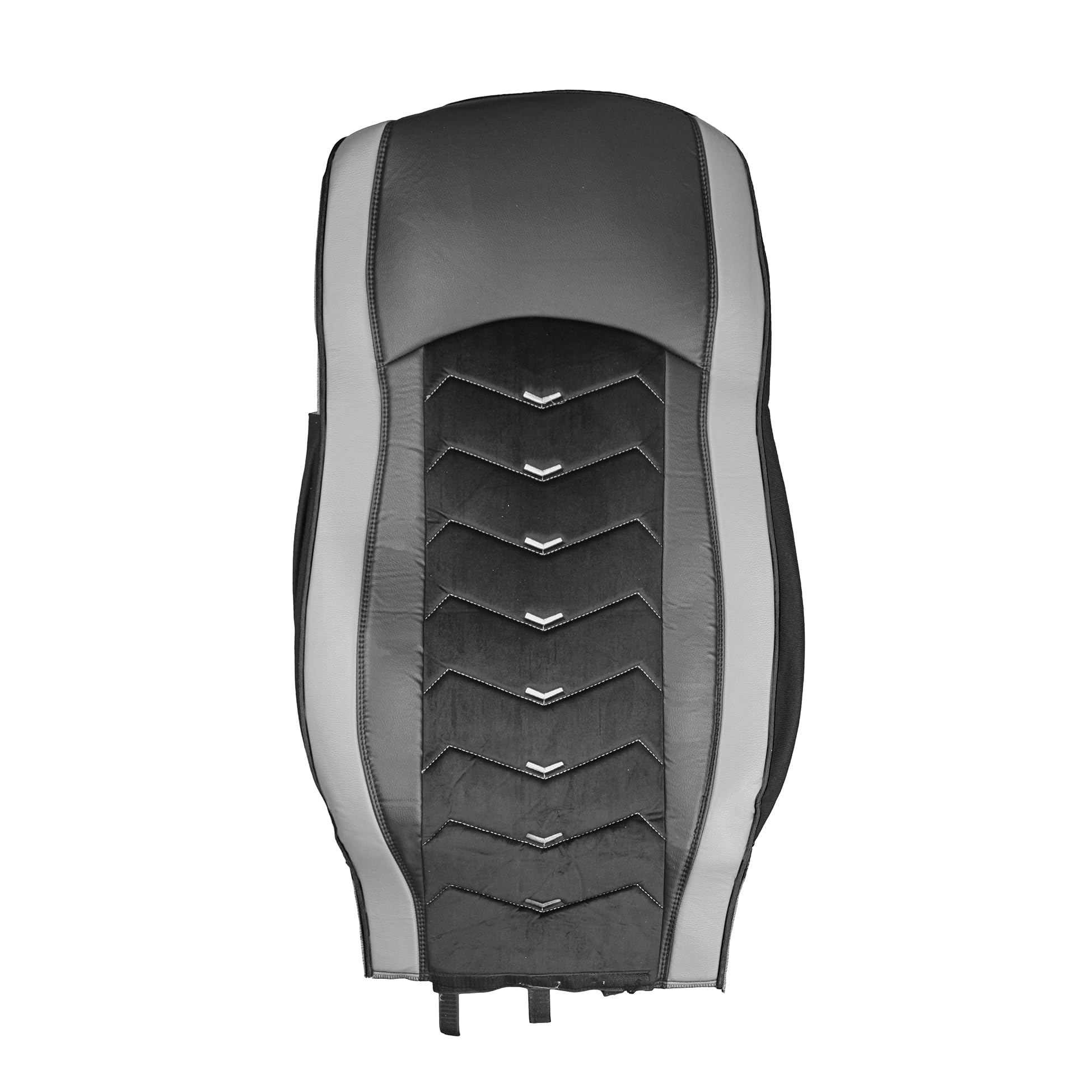 Generisch Fundas de Asiento Compatibles con DAF XF 106 y DAF CF Euro 6 Camiones 1+1, Forro de Cuero/Alcantara, Fundas Protectoras Negras con Gris