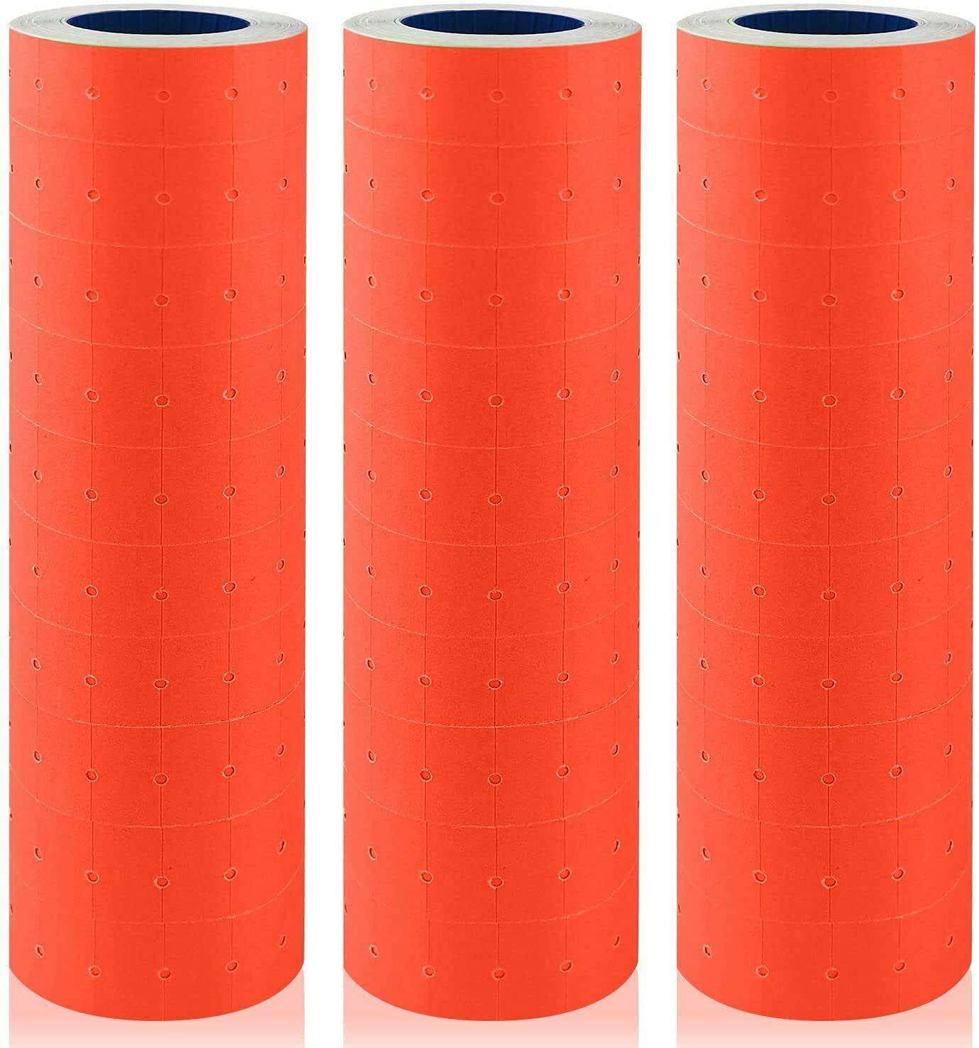 10x Rolls Or 5000 Labels Price Gun Labels 21 x 12mm CT1 Labels 22x12 21x12 fits MoTex Puma Lynx (RED) โ image 1