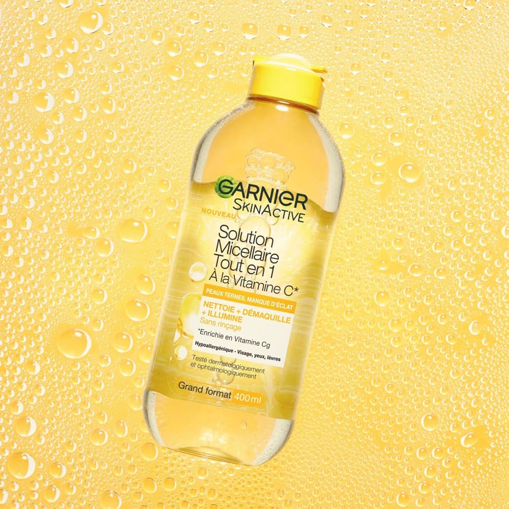 Garnier - Coffret Routine Eclat 3 Produits - Enrichie en Vitamine C - Pour les Peaux Ternes - Sérum Crème Visage (50 ml), Masque Tissu Hydratant, Eau Micellaire Tout en 1 (400 ml)