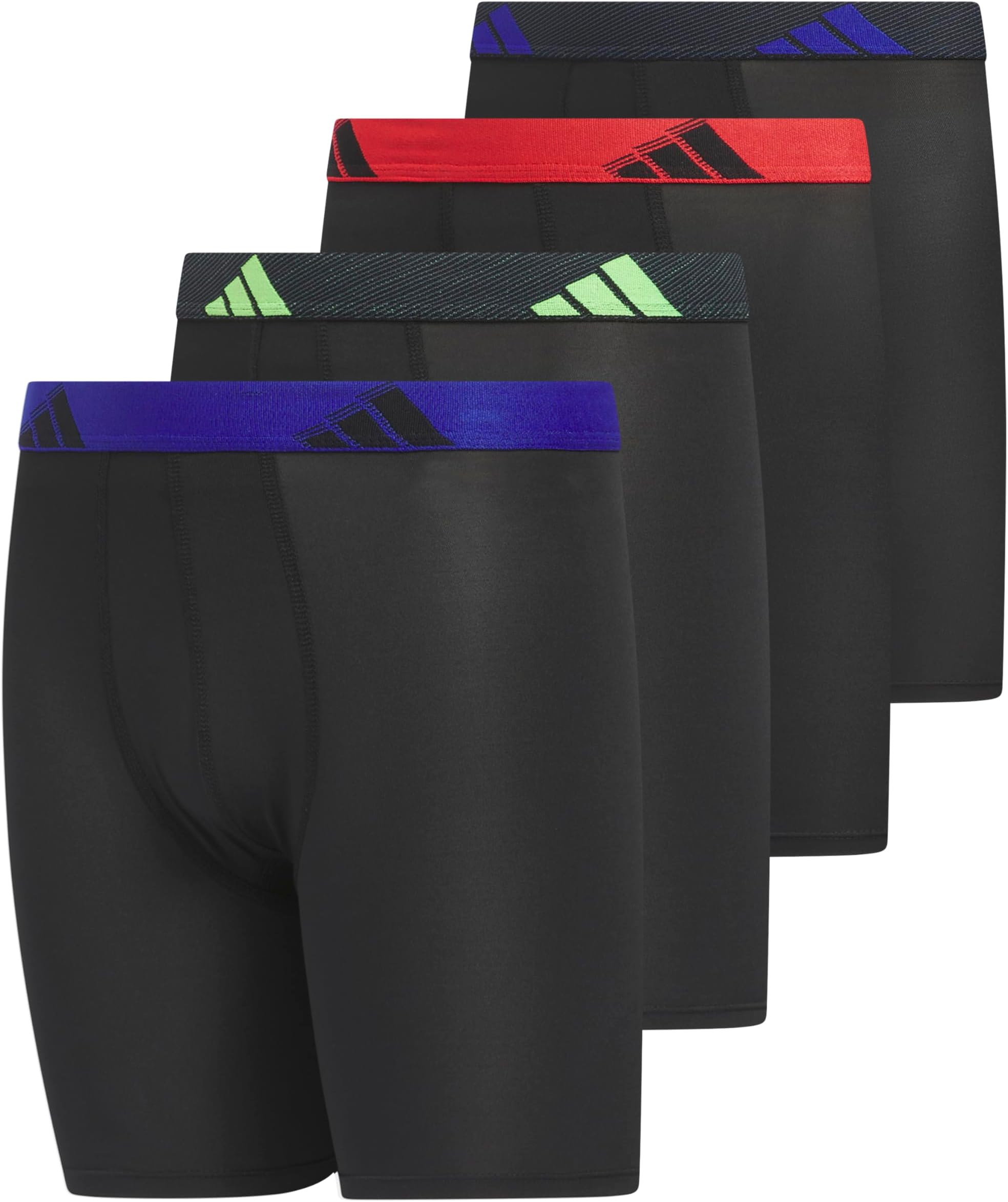adidas boys Youth Microfiber 4-pack Long Boxer Brief