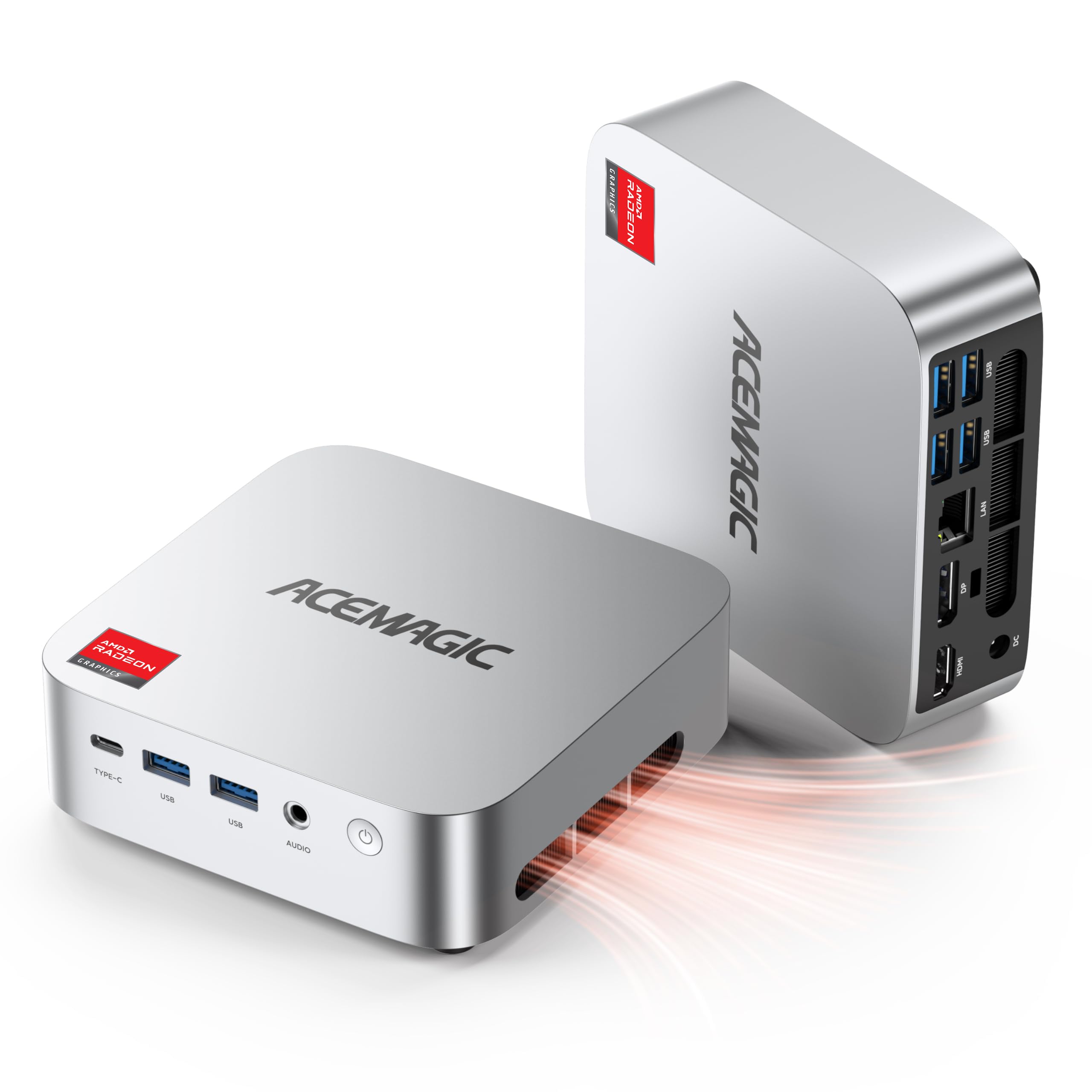 ACEMAGICIAN K1 Mini PC, AMD Ryzen R2544 (Superiore a 4300U,Fino a 3,7 GHz) | 8GB DDR4 256 GB SSD Mini Desktop Computer, AMD Radeon, 4K@60Hz Triplo Display/Win11 Pro/WiFi 5/BT4.2 Per l'ufficio
