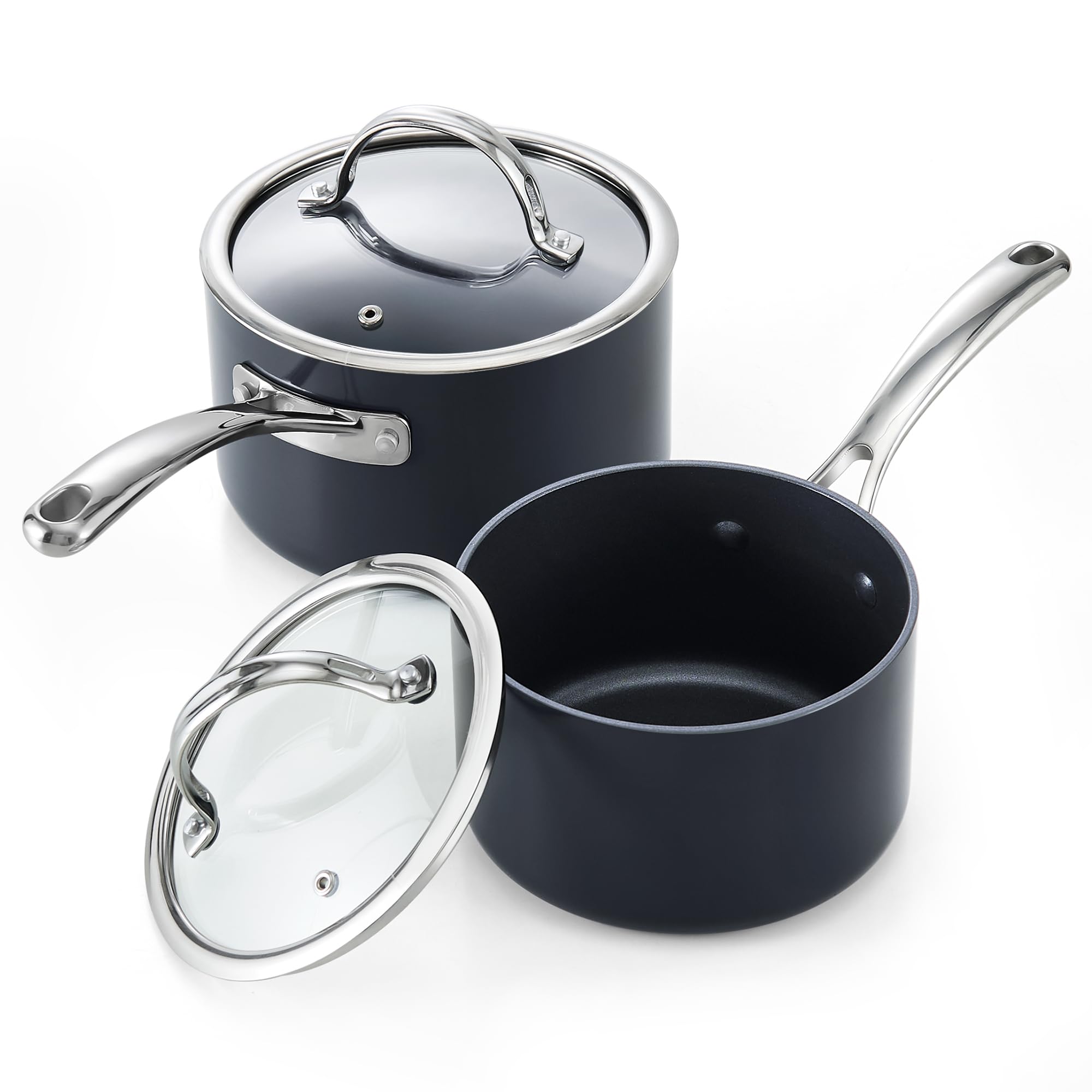 Cooks Standard Hard Anodized Saucepan Set