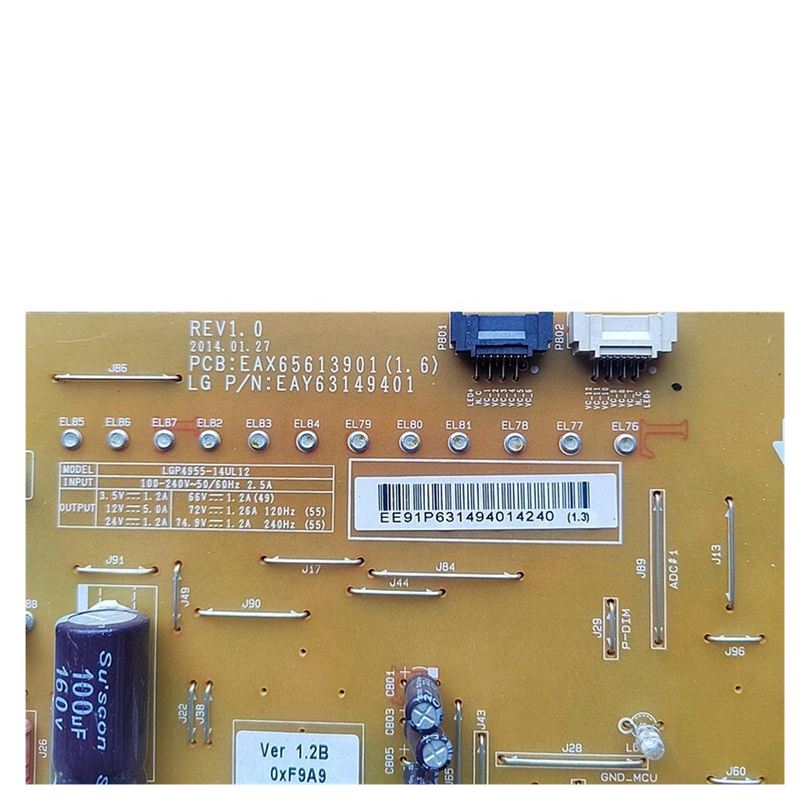 EAX65613901 (1.6) EAY63149401 LGP4955-14UL12 Scheda Di Alimentazione, Compatibile Con LG, TV 49UB8250-CH 55UB820V 49UB830V 55UB830V-ZG 55UB8200-UH.