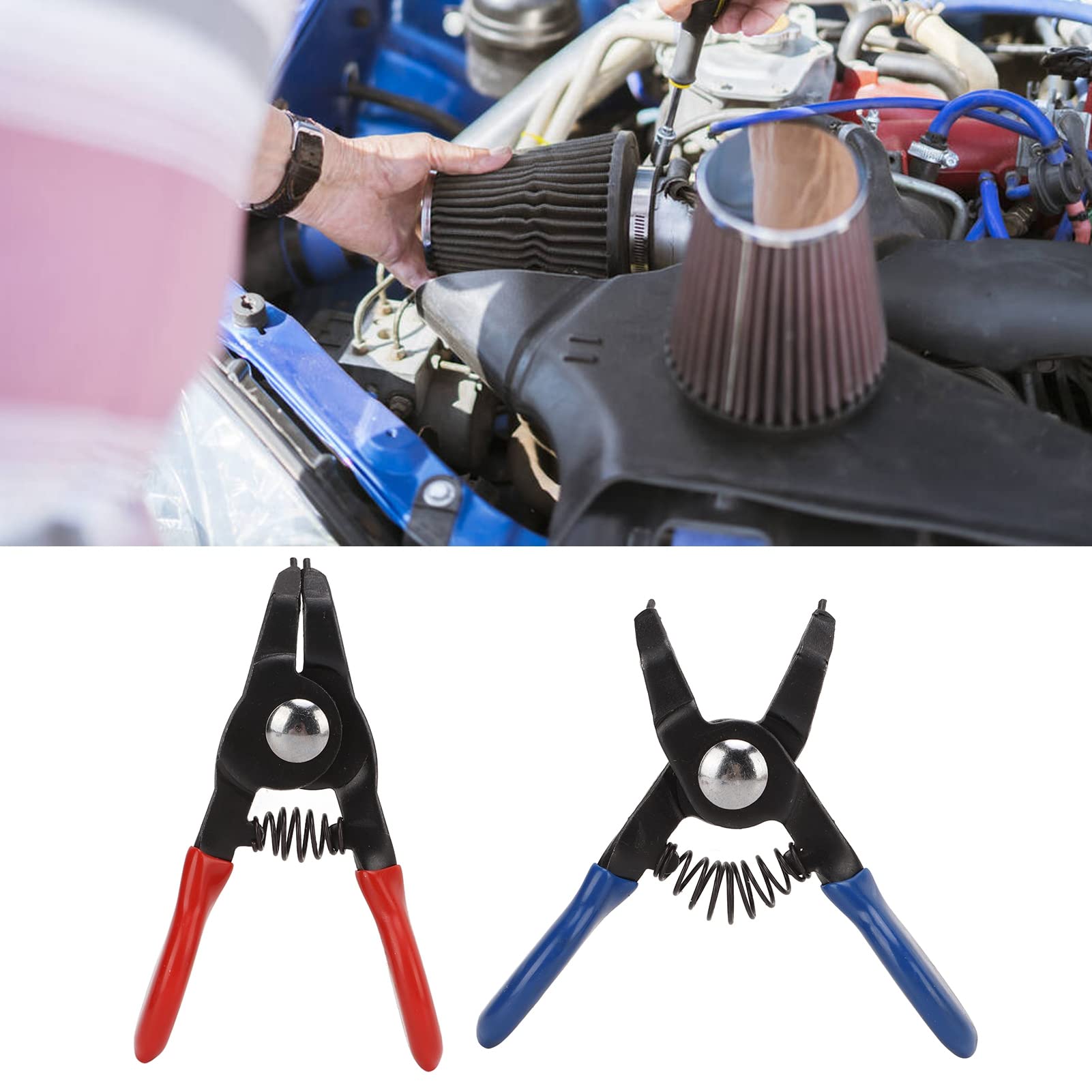 Mini Snap Ring Plier Set, Small Circlip Pliers Practical Spring Loaded Universal Sturdy Metal for Internal External Circlips - Image 2