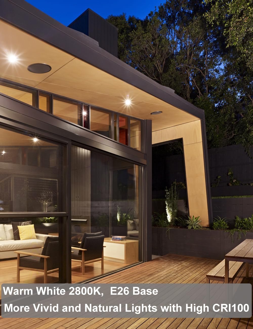 4pcs High Output 1800LM PAR38 Flood Light Bulbs, 100W Dimmable Warm White 2800K, E26 Base, Long Lasting Halogen Outdoor Flood Lights