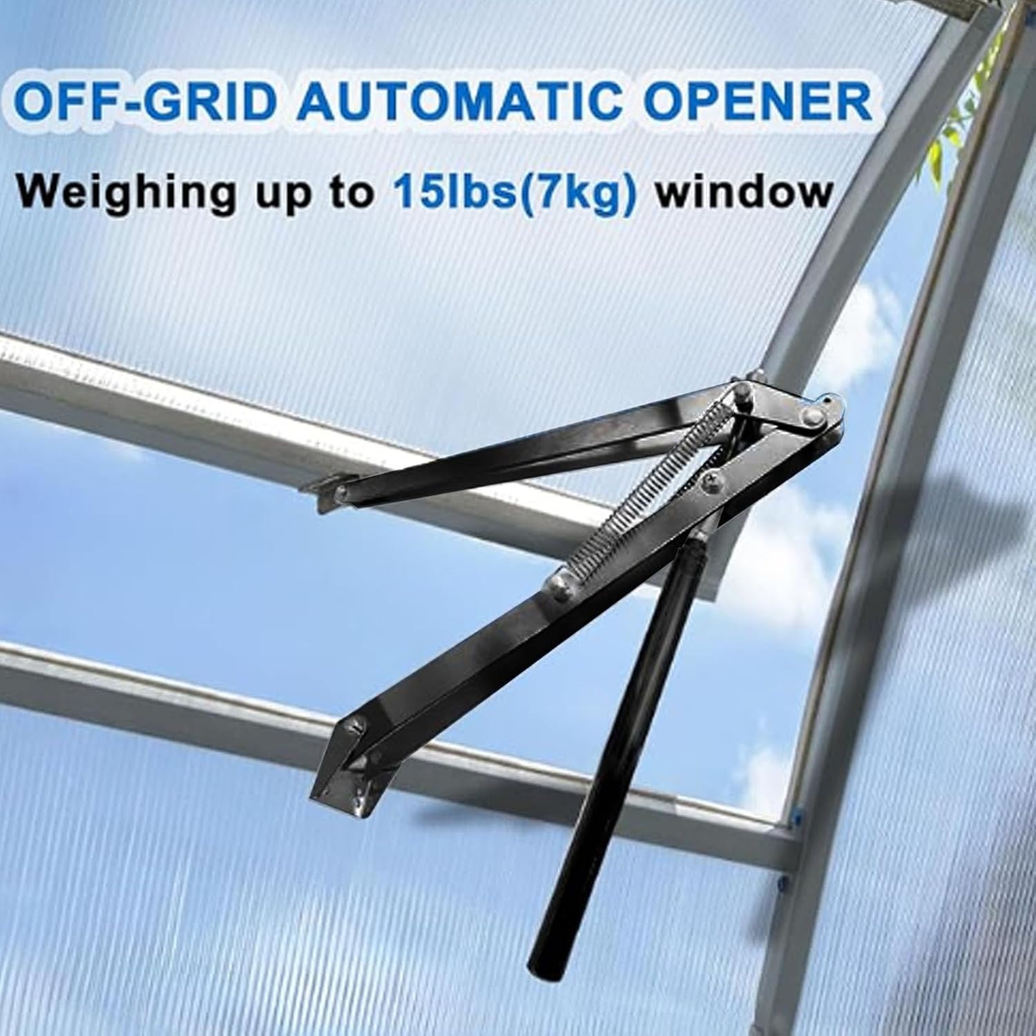 Tissting Solar Greenhouse Vent Opener 30°C/86°F Aluminum Auto Window Opener, Automatic Temperature Sensitive Vent Opener for Greenhouse Farm Garden with 45cm/18in Max Opening