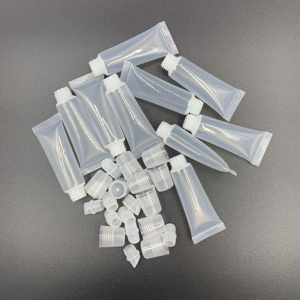 10 PCS 8ml Refillable Plastic Lip Gloss Balm Clear Squeeze Tubes Bottle Soft Empty Cosmetic Containers