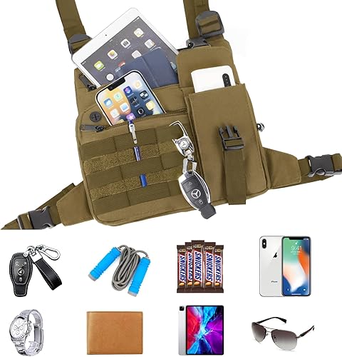 Miniatura 4 de KINGSLONG Tactical Chest Pack Running Bag Outdoor Sports Lightweight Water Resistant - Hiking EDC Vest Rig Pack Men Women