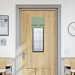 Vatge Classroom Door Window Cover - Tie Up Classroom Door Curtain for Room Darkening Small Window Covering for Office/Glassdoor, 1 Panel, W8 x L36, Sage Green