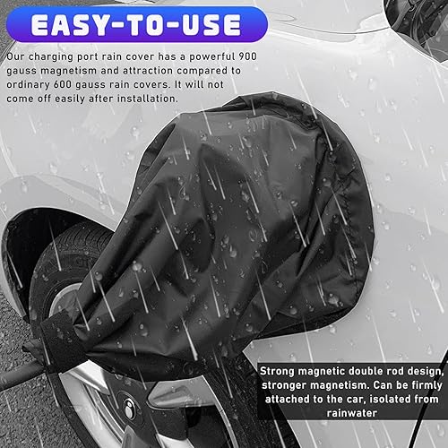 Miniatura 6 de Suvnie Cubierta de puerto de enchufe de cargador EV, cubierta de carga eléctrica impermeable para automóvil, protección contra la lluvia, sol,