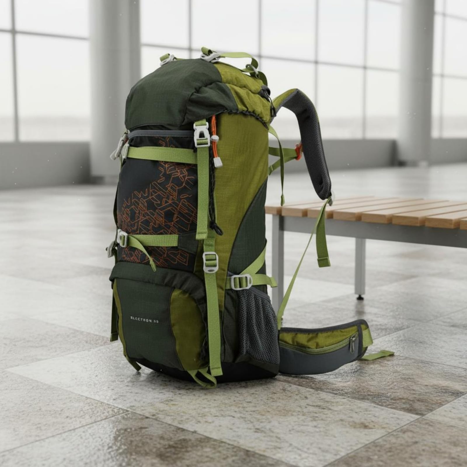 Baoblaze Mochila de Senderismo Mochila de Camping Mochila Impermeable Mochila de Trekking con Nylon y Silbato de Emergencia Tirantes Acolchados y, Verde, Verde Militar