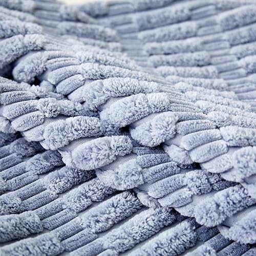 Miniatura 22 de Sunday Praise Paquete de 2 fundas de almohada decorativas de pana de 18 x 18 pulgadas, fundas de almohada cuadradas de rayas bohemias suaves