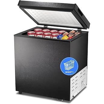 7.0 Cubic Feet Chest Freezer with Removable Basket Free Standing Top Open Door Quiet Deep Freeze with Adjustable Temperature for Home/Kitchen/Office/Bar, TEF854