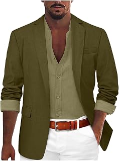 Men's Casual Blazer Suit Jackets Lightweight Sports Coats One Button Business Jacket Turndown Notch Lapel Blazers