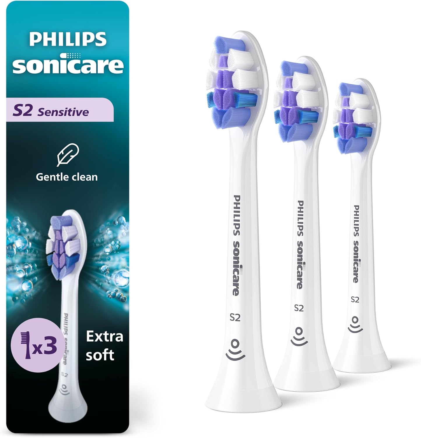 Philips Sonicare S2 Sensitive Brush Heads - White 3-Pack