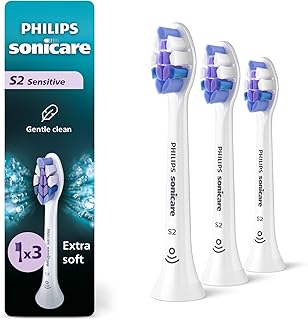 Philips Sonicare S2 Sensitive - Genuine Replacement Electric Toothbrush Heads, White, 3 Pack, HX6053/77 Price In India