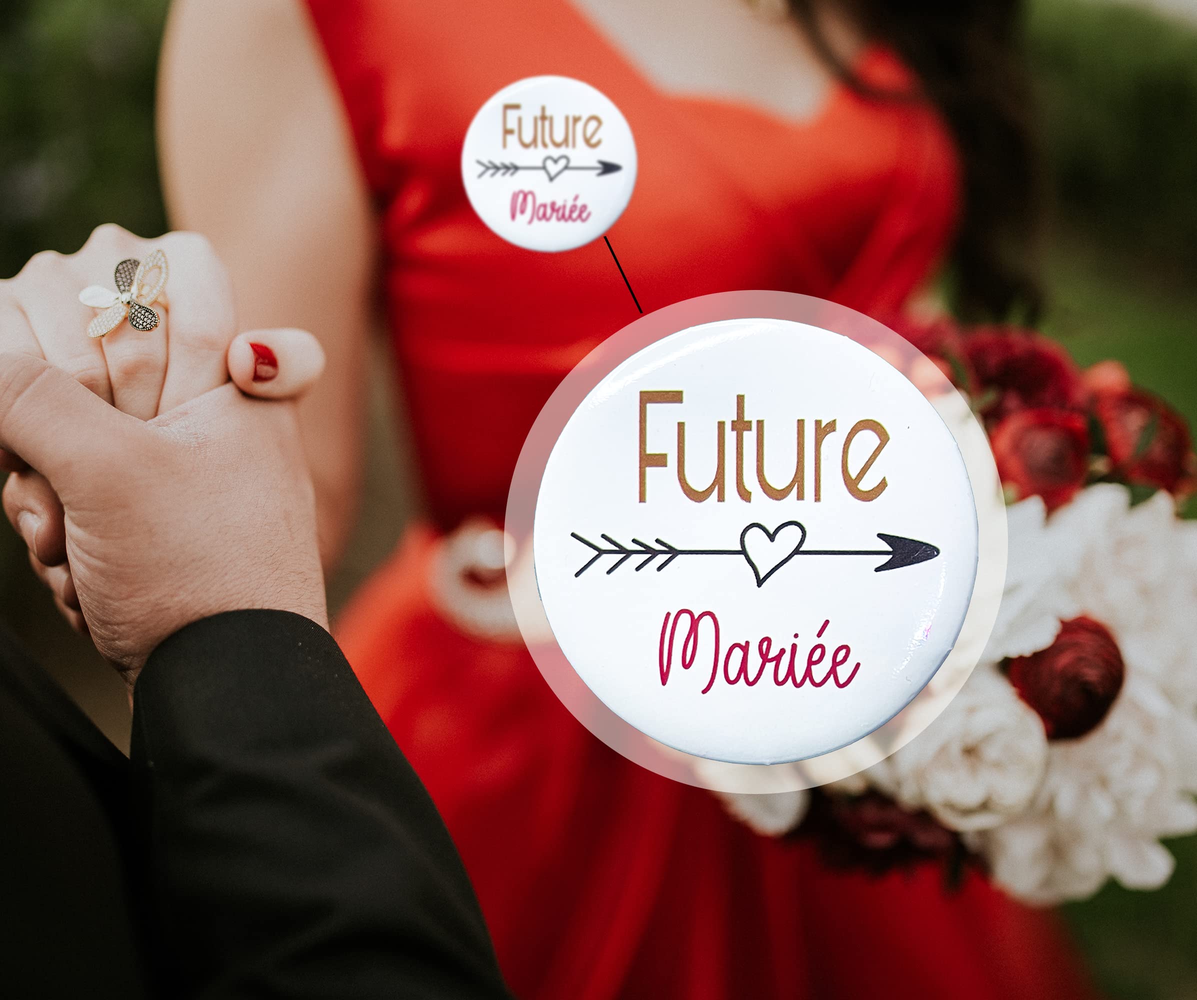 Badges Team de la mariée 15PCS avec Future mariée + Amis Accessoire de Mariage
