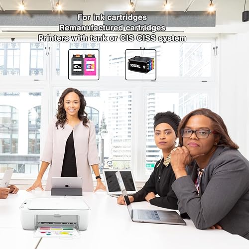 Miniatura 2 de Kit de recarga de 4 x 3.4 fl oz para HP 60 61 62 63 564 920 901 902 932 933 934 940 950 951 952 94 95 96 Cartuchos recargables para impresora de