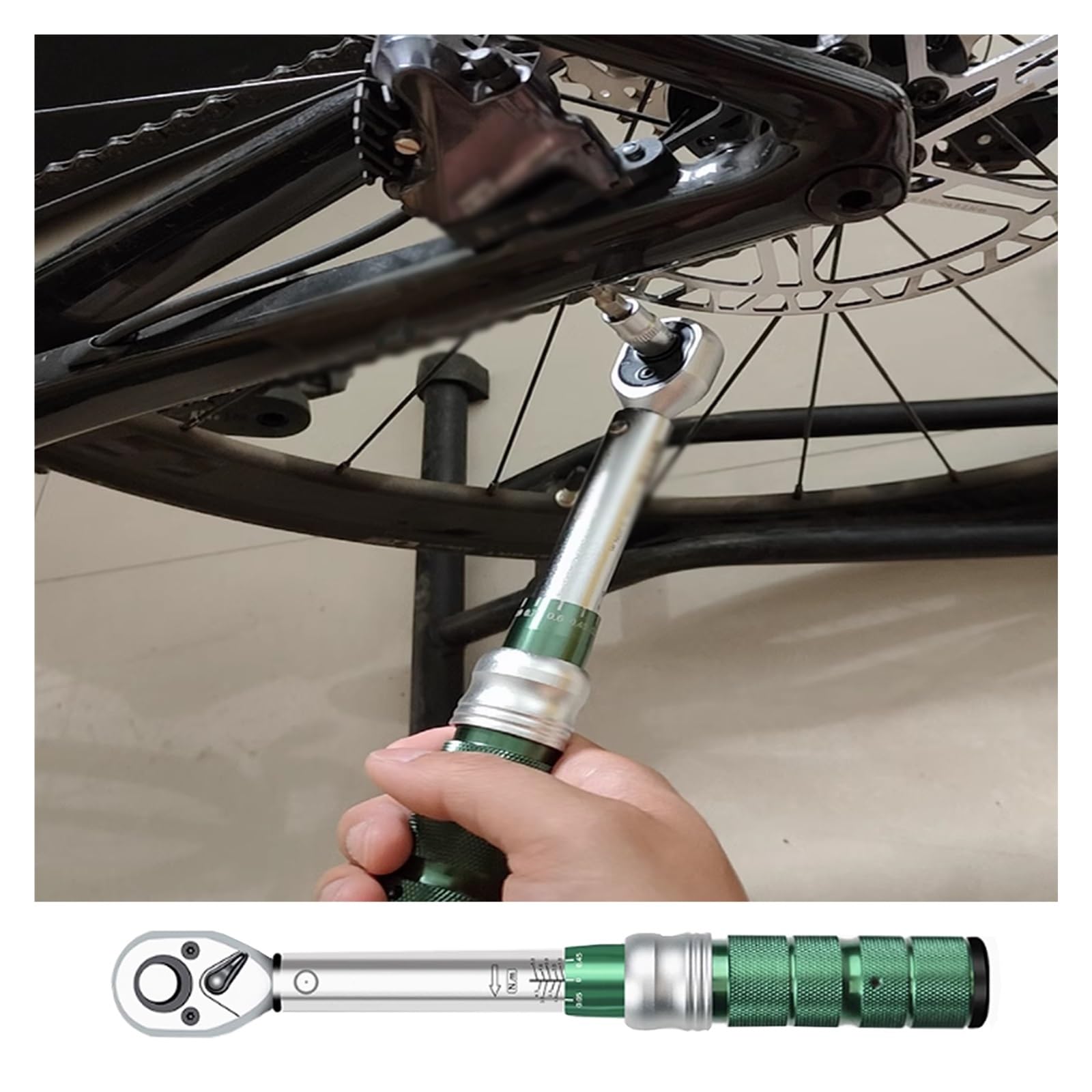 Klucz dynamometryczny 1/4" 1/4", 1-60 Nm, regulowany cyfrowy dwukierunkowy klucz dynamometryczny do samochodów / ciężarówek, motocykli i rowerów, klucz 72-zębowy z uchwytem aluminiowym (2-20 Nm