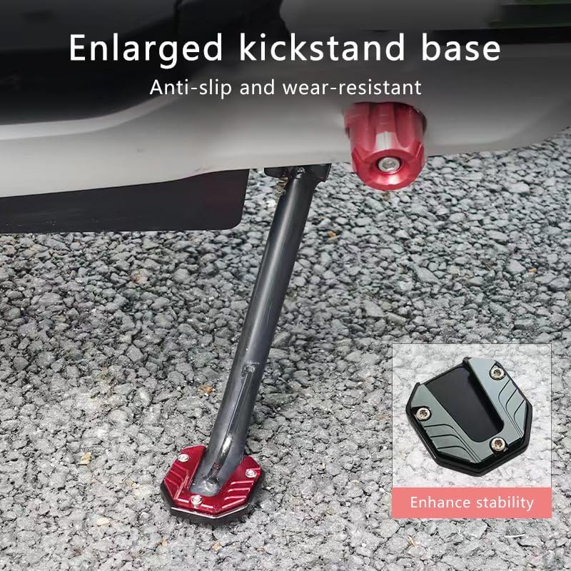 Motorcycle Kickstand Extender Pad for Suzuki GW250/GSX250R/V-Strom DL250, Durable Side Stand Extension Plate, Heavy Duty Kickstand Brace, Enhances Motorcycle Stand Stability,A