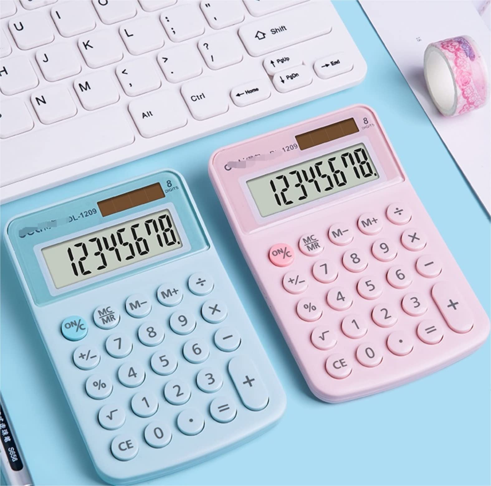Kalkulatory Kalkulator, Desktop Calculator Kalkulator Na Biurko Kalkulator W Stylu Biurowym I Domowym 8 Cyfr Przybory Szkolne(Blue)