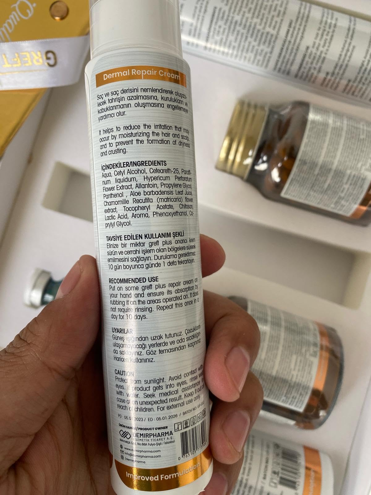 Cure Anti-chute Greft Plus - 3 Mois (Vitamines + Sérun Spray) - Ingrédients Naturels - Exp. 01/2028