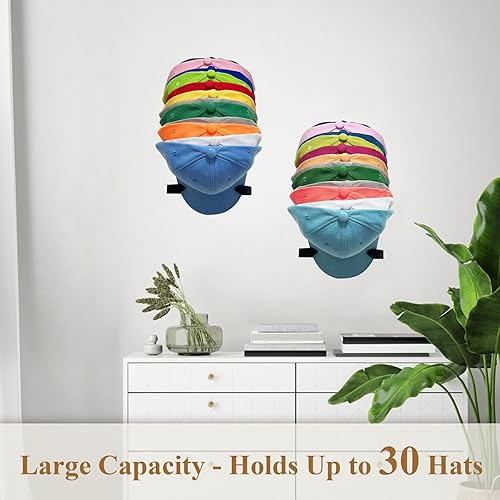 Miniatura 5 de Homesweet Paquete de 2 estantes para sombreros para armario de pared, organizador compacto de sombreros para gorras de béisbol, armario de pared