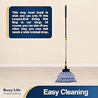 Vista 2 de Yocada Cabezal de Repuesto y Recambio para Trapeador Húmedo de Hilo con Extremos de Bucle de Algodón de Servicio Pesado de Grado Comercial e