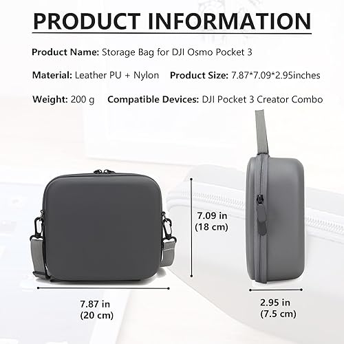 Miniatura 4 de Estuche de transporte para DJI Pocket 3, bolsa de almacenamiento protectora dura portátil para DJI Osmo Pocket 3 Creator Combo Accesorios
