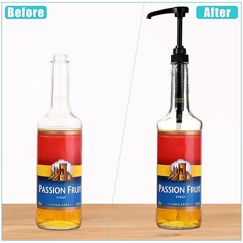 Miniatura 3 de Zopeal Dispensador de jarabe de café de 8 piezas, se adapta a botellas de 25.4 onzas líquidas, bomba de jarabe delgada para saborizantes de café,