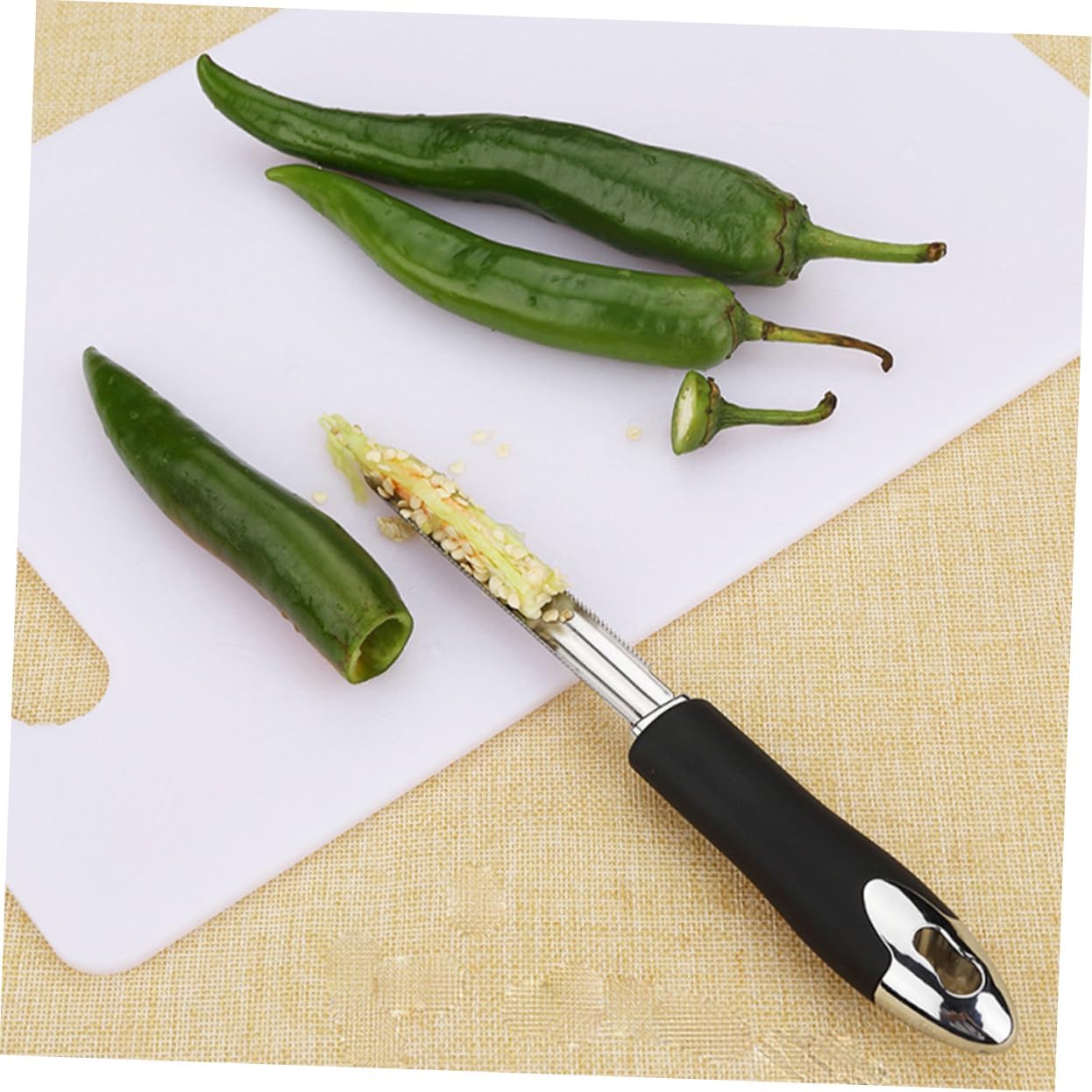 2pcs Melon Fruit Heart Pump Pepper Core Remover Tools for Kitchen Chili Corers