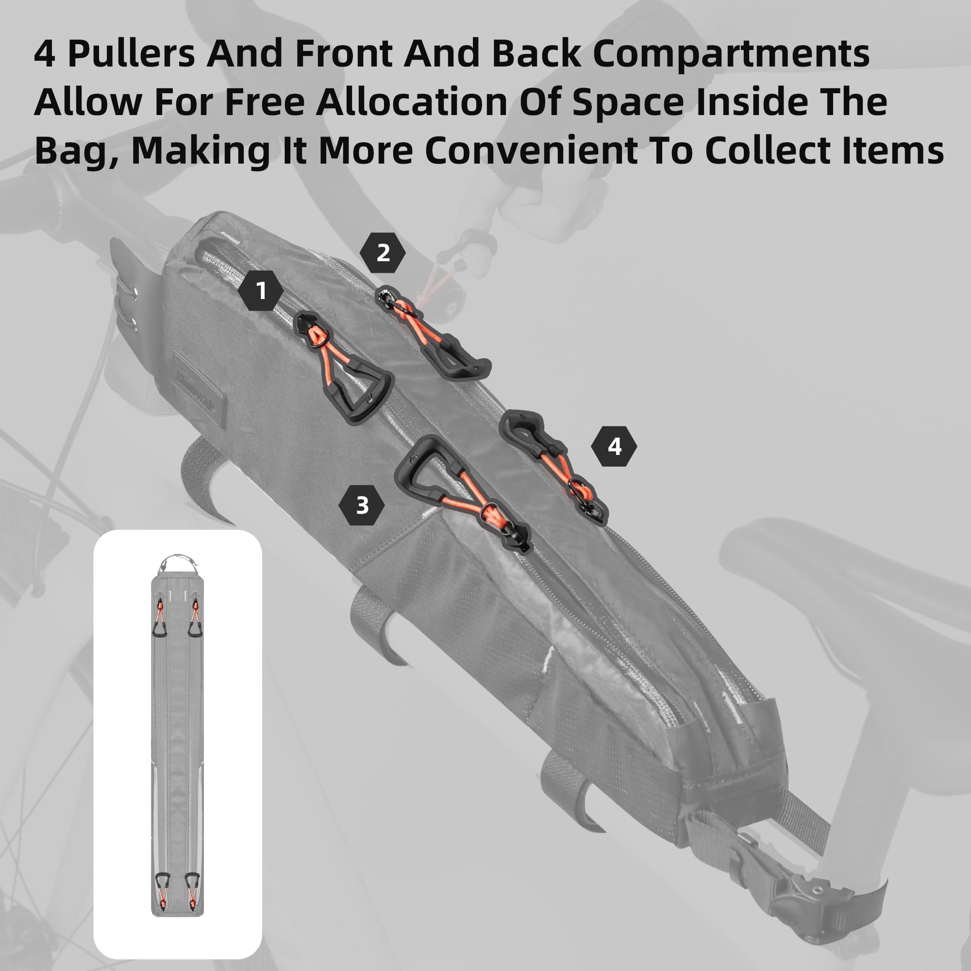 Rhinowalk Sac De Cadre De Vélo 1,7 L Sac De Tube Inférieur Triangulaire De Cyclisme Sac De Vélo De Route Vtt Résistant Aux éclaboussures éviter Le Support Des Jambes Sac D'eau 1,5
