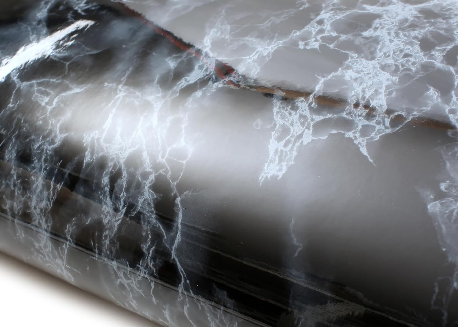 ROSEROSA Peel and Stick Glossy Faux Marble Architectural Film Self-Adhesive Vinyl Film Wallpaper Door Wrap Counter Top Border Mirror Molding Trim PGS410